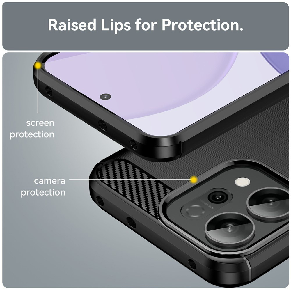 Husa pentru Oppo Reno 14F - Techsuit Carbon Silicone - Black [3]