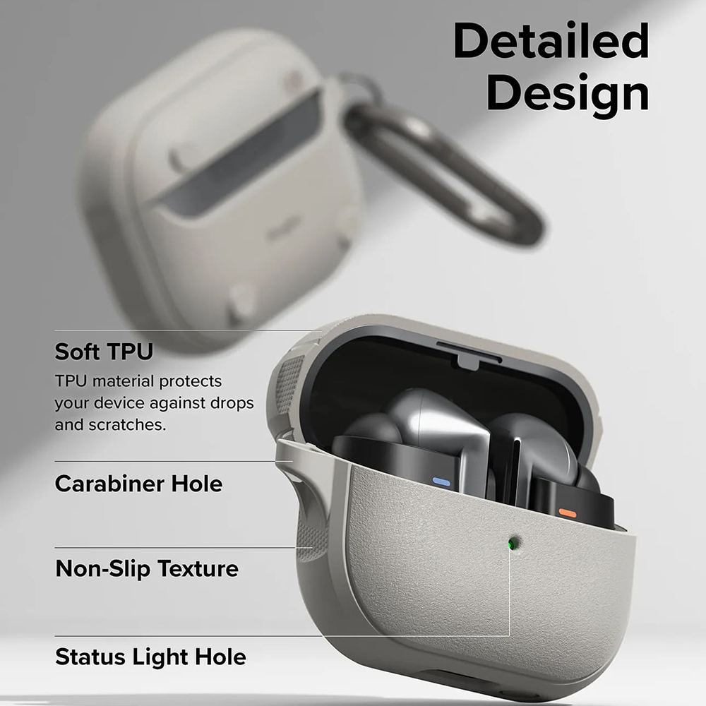 Husa pentru Samsung Galaxy Buds 3 / 3 Pro - Ringke Onyx Magnetic - Warm Gray [4]
