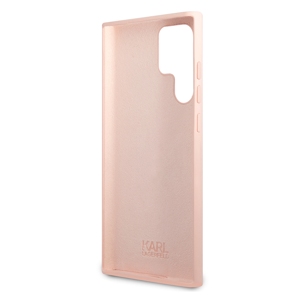Husa pentru Samsung Galaxy S23 Ultra - Karl Lagerfeld Silicone  - Pink Choupette Metal Pin [3]