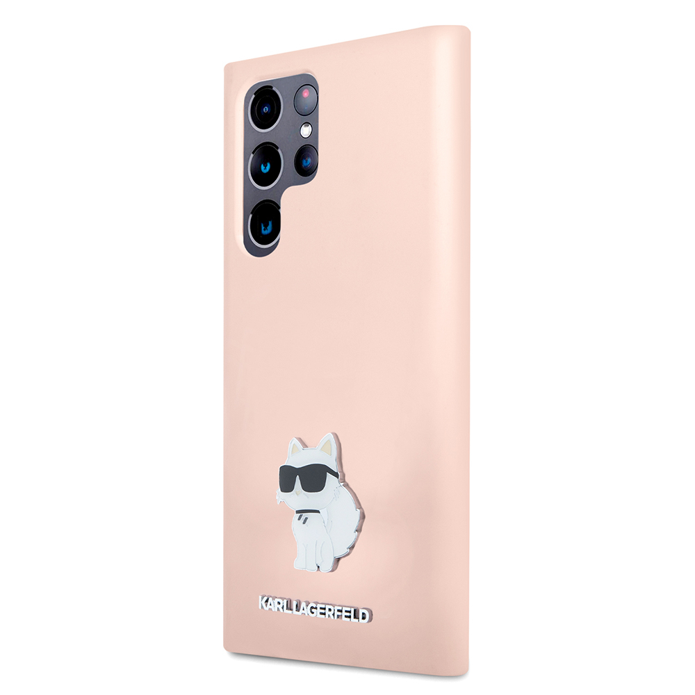 Husa pentru Samsung Galaxy S23 Ultra - Karl Lagerfeld Silicone  - Pink Choupette Metal Pin [5]