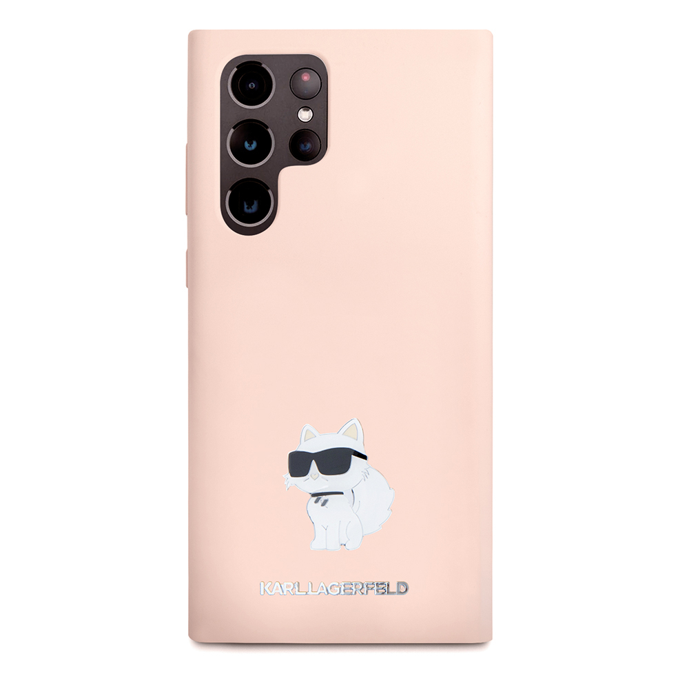 Husa pentru Samsung Galaxy S23 Ultra - Karl Lagerfeld Silicone  - Pink Choupette Metal Pin [6]
