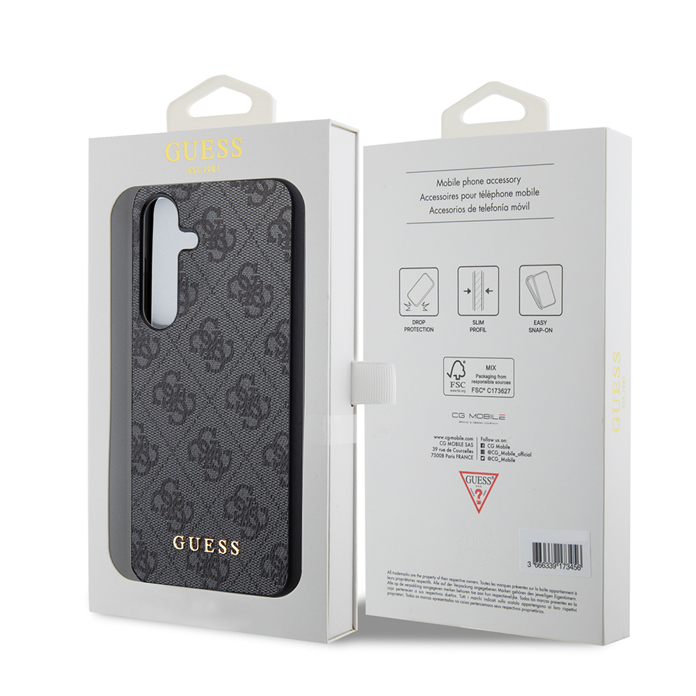 Husa pentru Samsung Galaxy S24 - Guess Hardcase 4G Metal Gold Logo  - Black [7]