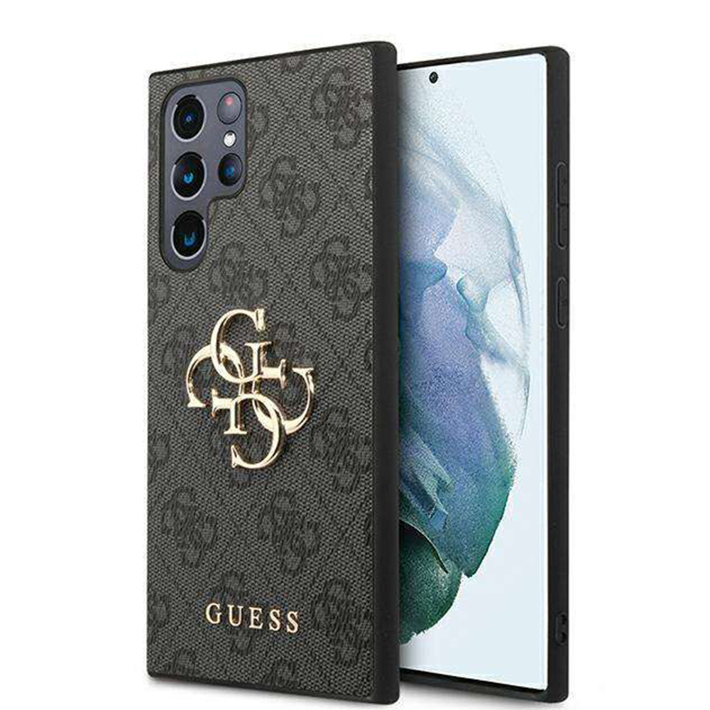 Husa pentru Samsung Galaxy S24 Ultra - Guess Leather 4G Metal Logo  - Black [1]