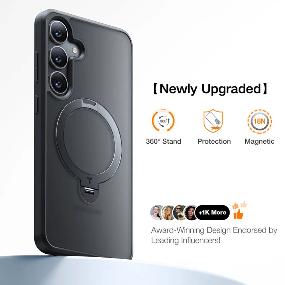 Husa pentru Samsung Galaxy S25 Plus - Torras Ostand Spin Series - Black [5]
