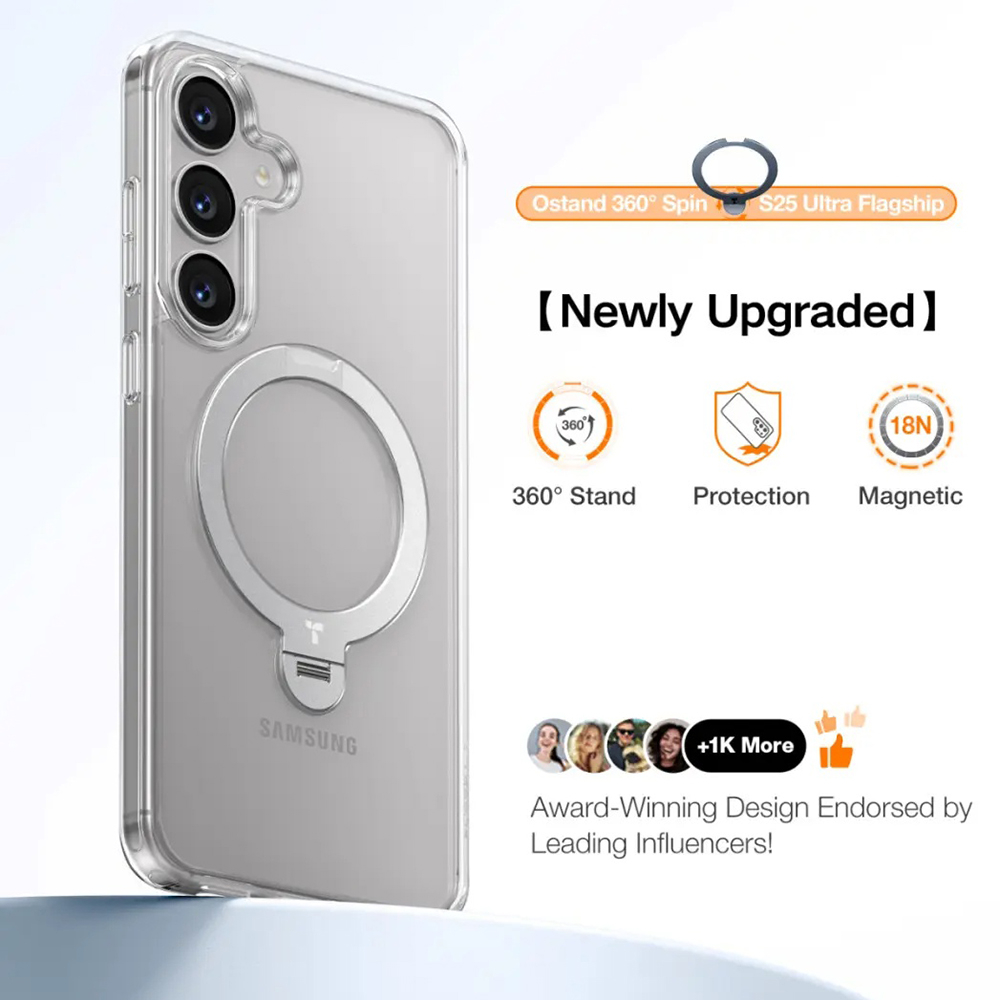Husa pentru Samsung Galaxy S25 Plus - Torras Ostand Spin Series - Clear [5]