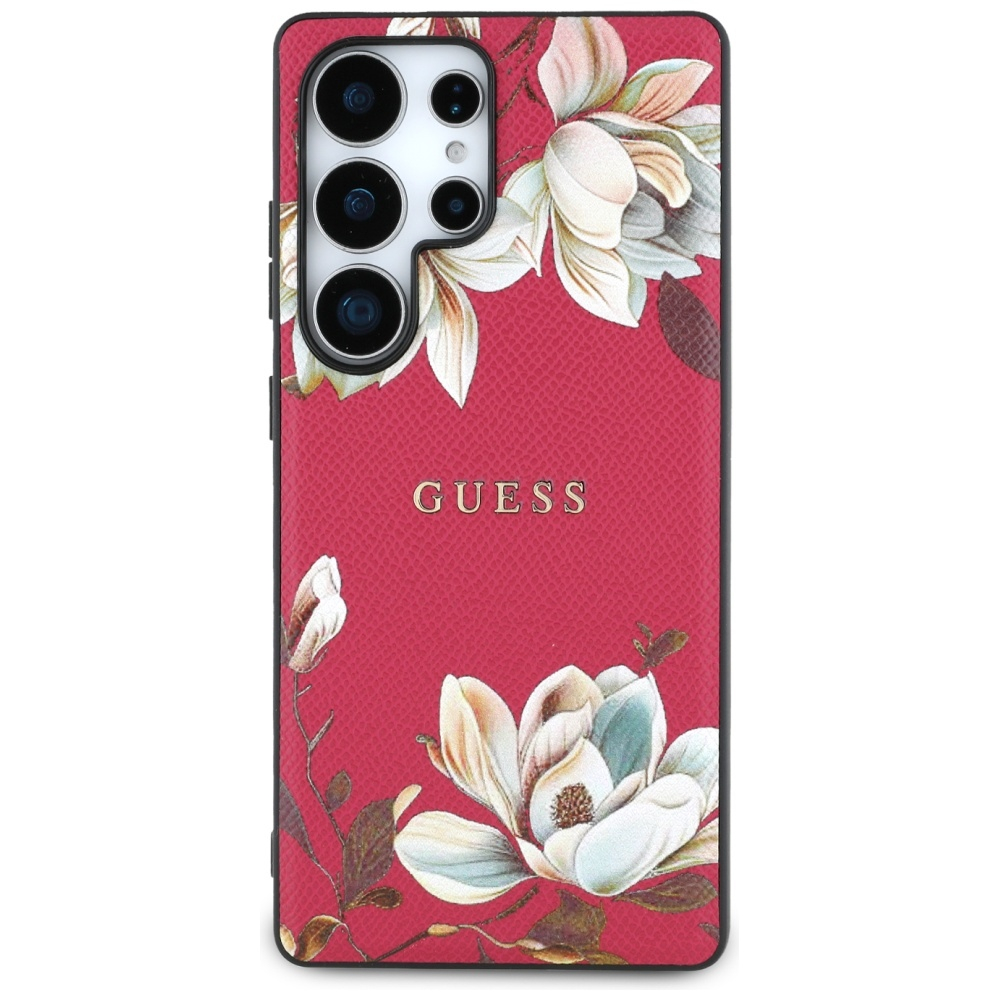 Husa pentru Samsung Galaxy S25 Ultra - Guess Grained Flowers MagSafe  - Fuchsia [2]