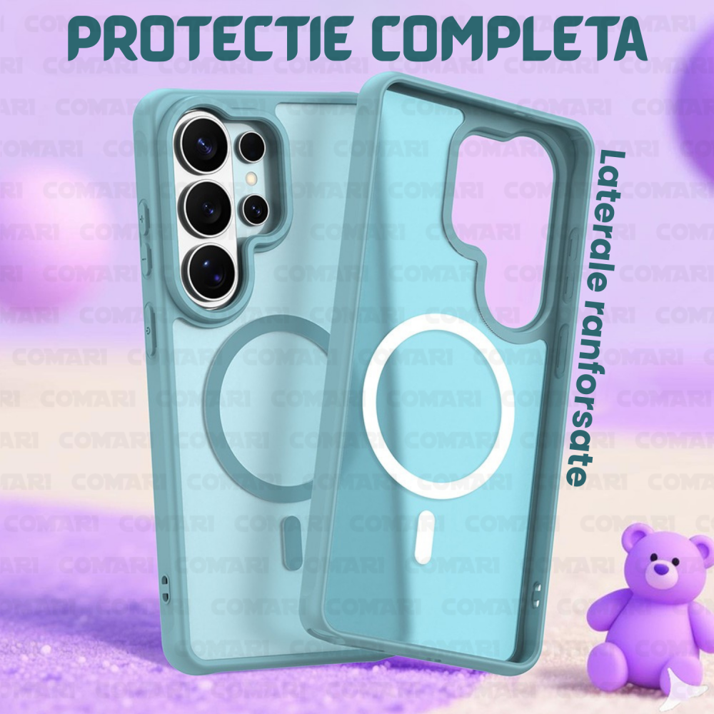 Husa pentru Samsung Galaxy S26 Ultra Comari® Pulse, compatibila MagSafe, protectie avansata, laterale ranforsate, finisaj mat translucid antiamprenta, Verde Menta [5]