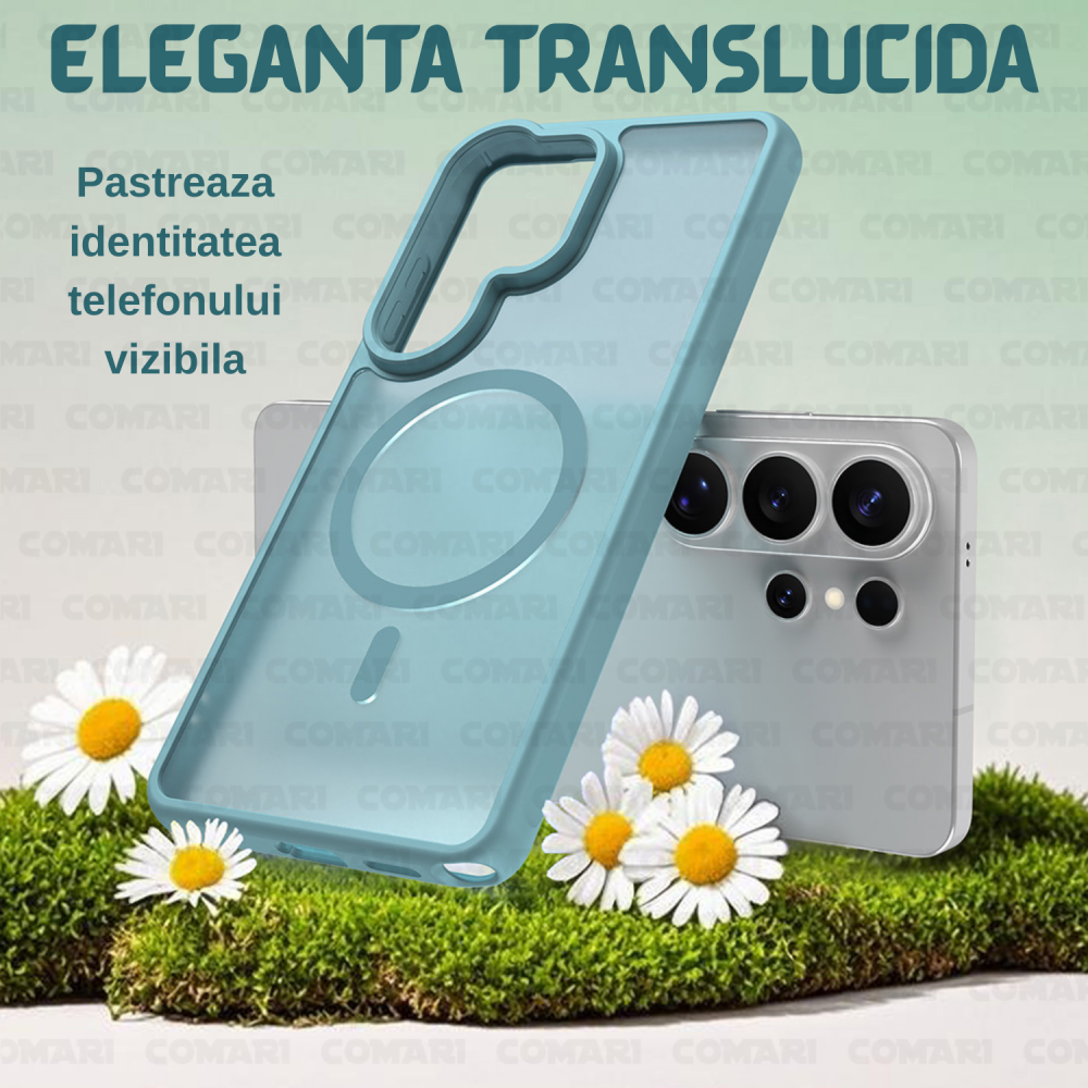 Husa pentru Samsung Galaxy S26 Ultra Comari® Pulse, compatibila MagSafe, protectie avansata, laterale ranforsate, finisaj mat translucid antiamprenta, Verde Menta [3]