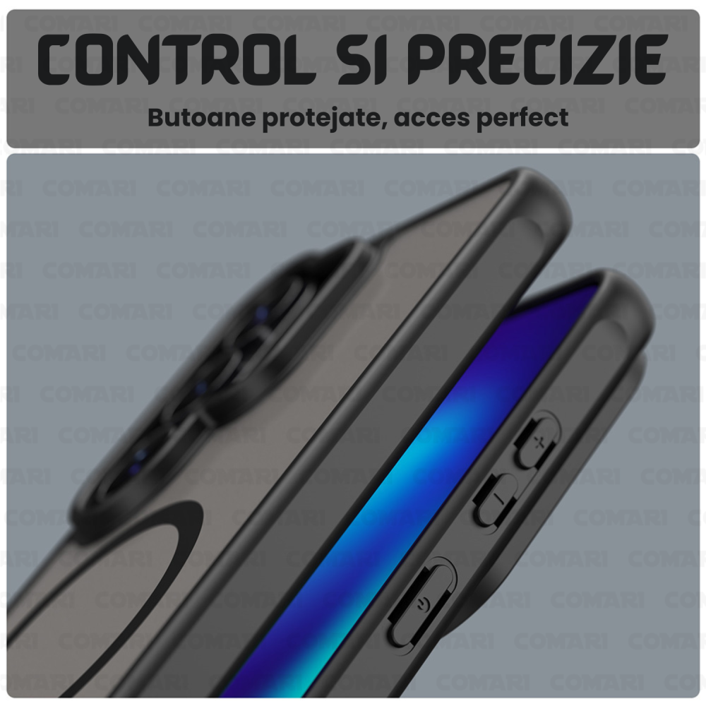 Husa pentru Samsung Galaxy S26 Ultra Comari® Pulse, compatibila MagSafe, protectie avansata, laterale ranforsate, finisaj mat translucid antiamprenta, Negru [4]
