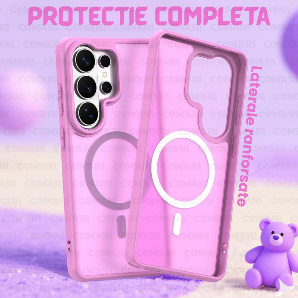 Husa pentru Samsung Galaxy S26 Ultra Comari® Pulse, compatibila MagSafe, protectie avansata, laterale ranforsate, finisaj mat translucid antiamprenta, Roz [5]