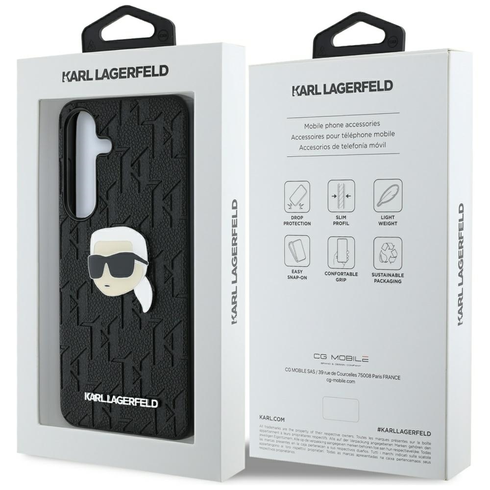 Husa Samsung Galaxy S25 - Karl Lagerfeld Hardcase Monogram Leather  - Karl Head Pin [7]