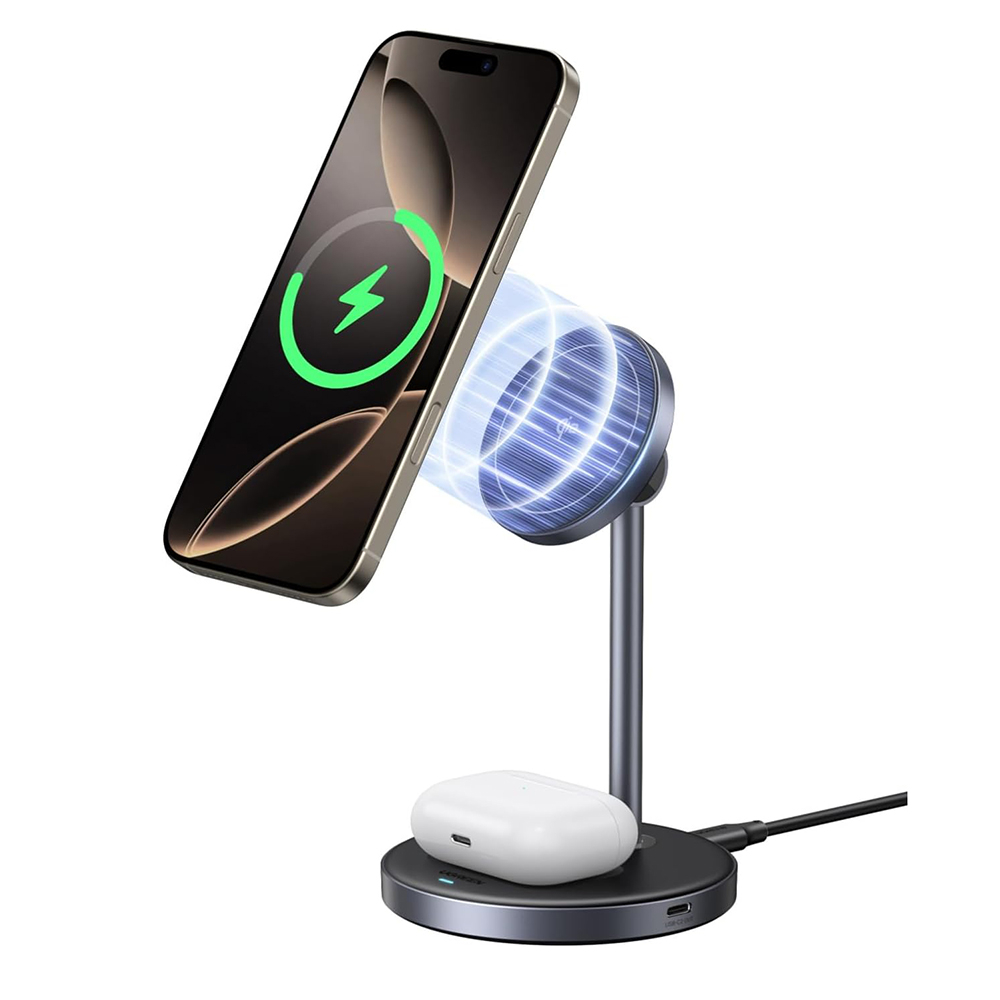 Incarcator fara Fir 2 in 1, 20W, 3A, USB-C, Qi2 - Ugreen W710 (45382) - Black [1]
