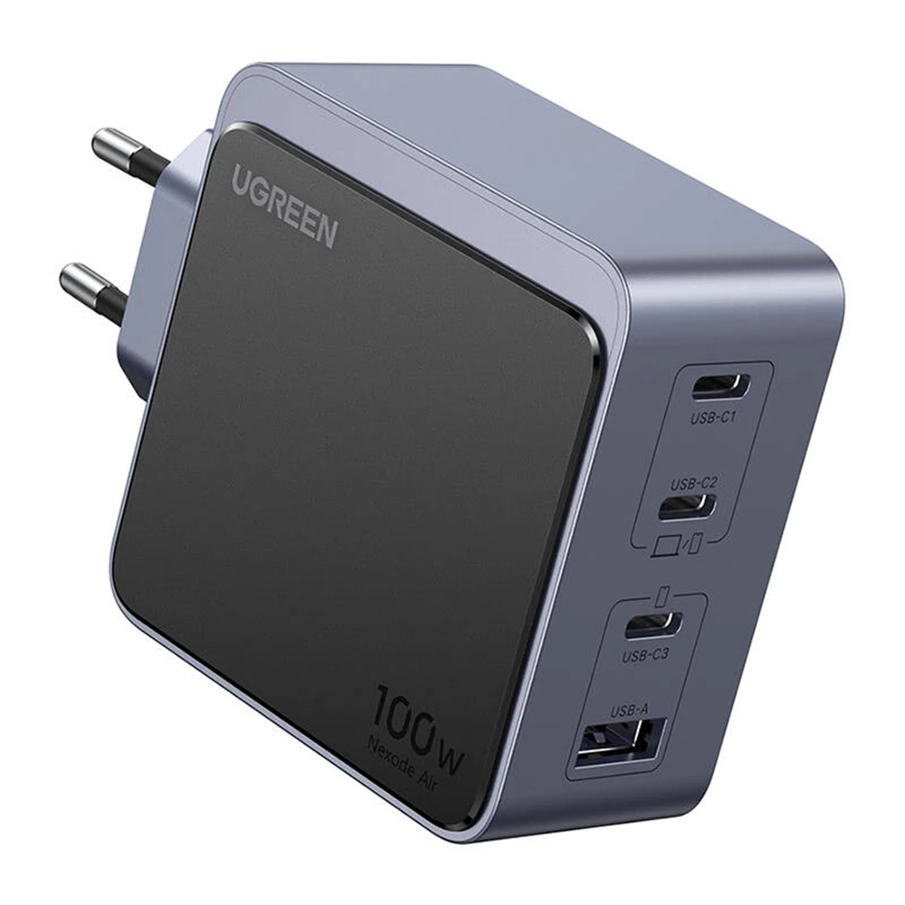 Incarcator pentru Priza USB, 2x Type-C, GaN, Fast Charging, 100W, 3A, PD3.0, QC4.0+ - Ugreen Nexode S X565 (35043) - Grey [1]