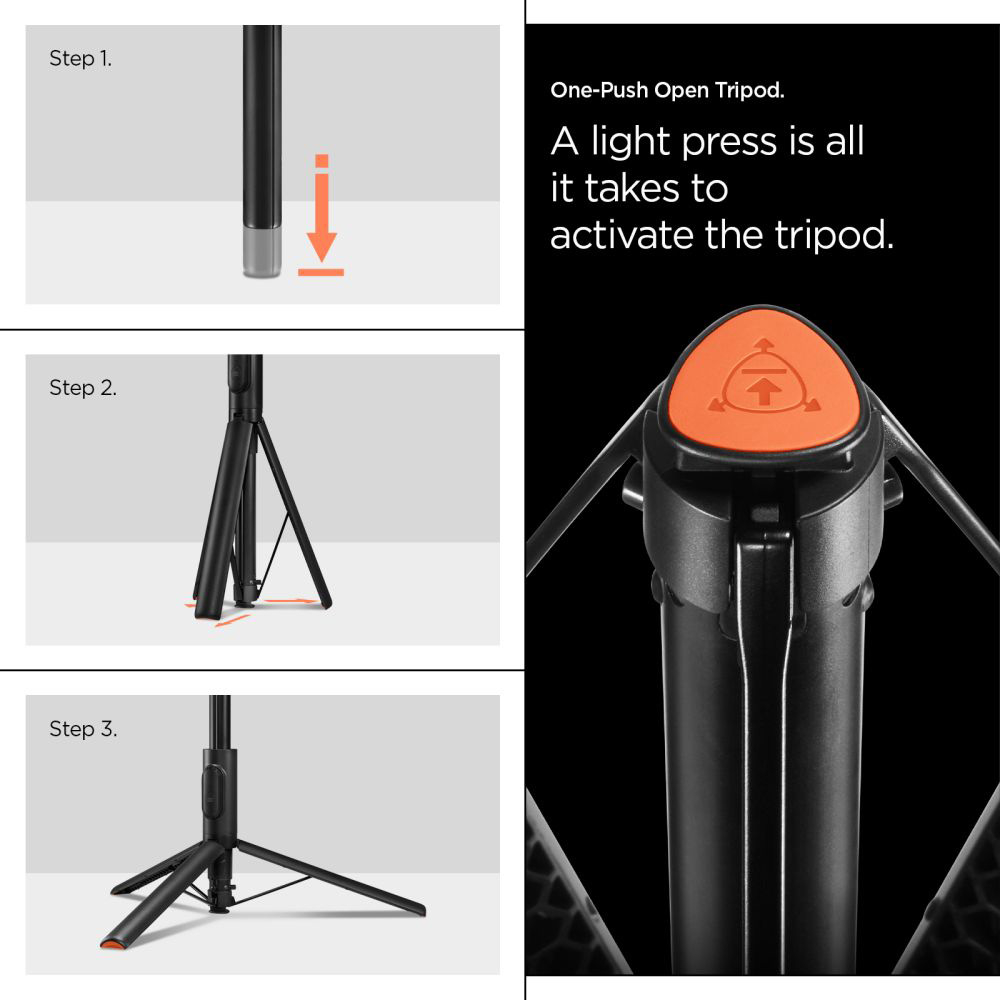 Selfie Stick Bluetooth cu Telecomanda- Spigen (S541W) - Black [17]