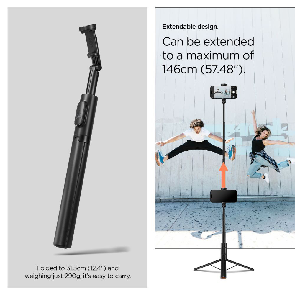 Selfie Stick Bluetooth cu Telecomanda- Spigen (S541W) - Black [20]