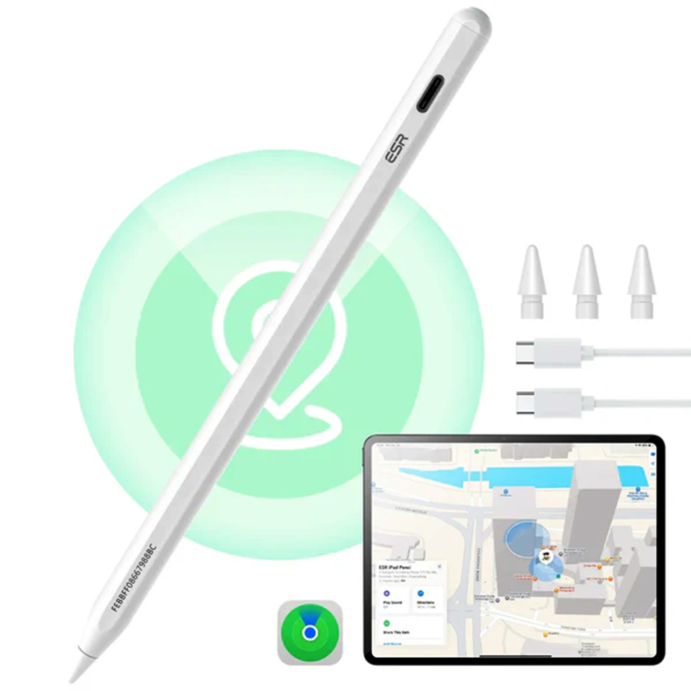 Stylus Pen pentru Tableta, Type-C, Palm Rejection, Tilt Pressure Sense  - ESR Geo (6C00602) - White [2]