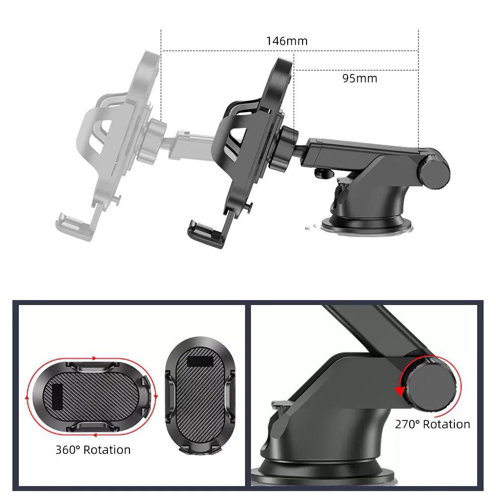 Suport Auto Bord / Parbriz - Techsuit Gravity Grip (S113) - Black [6]