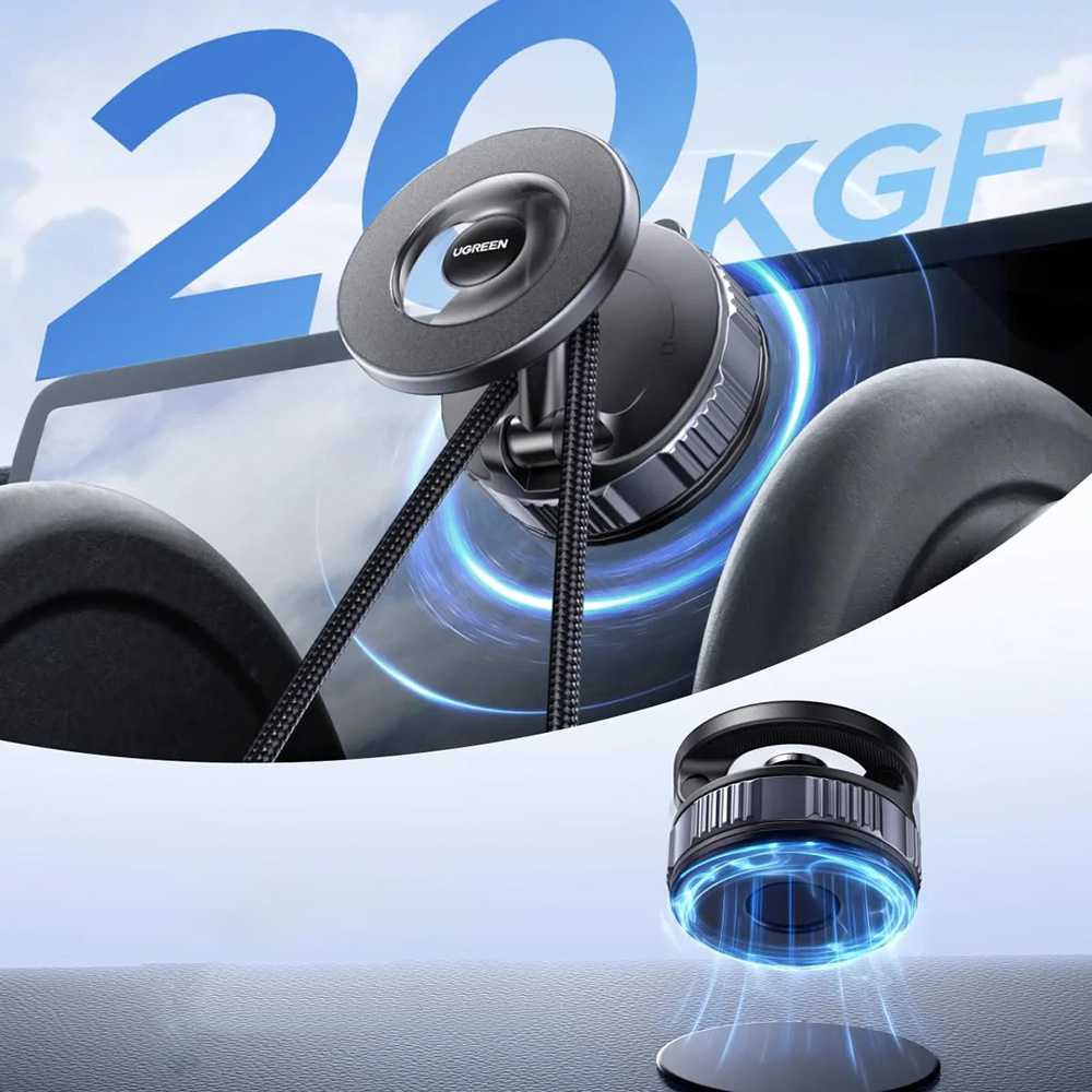 Suport Auto Magnetic Ugreen MagSafe Ventuza Reglabil Black [2]