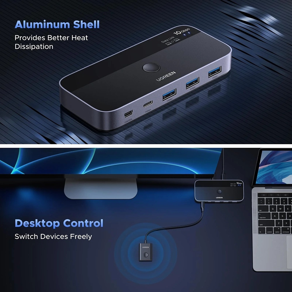 Switch 2In 4Out, Type-C, 3x USB, 10Gbps - Ugreen CM691 (45784) - Black [3]