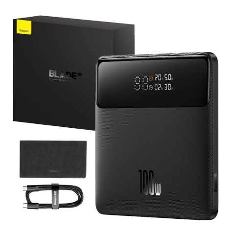 Acumulator Extern 2xUSB, 2xUSB-C, 20000mAh + Cablu USB-C - Baseus (PPBL000301) - Black [1]