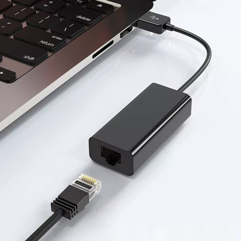 Adaptor USB Male la RJ45 LAN Port Female, 100Mbps, ABS - Techsuit Adapter NetLink (AC19) - Black [3]