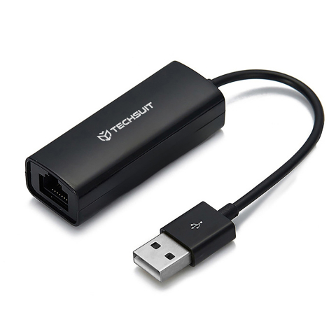 Conectica - Adaptor USB Male la RJ45 LAN Port Female, 100Mbps, ABS - Techsuit Adapter NetLink (AC19) - Black