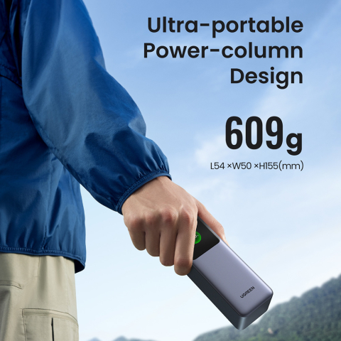 Baterie Externa cu Display Digital, 20000mAh, USB, 2x Type-C, 200W, QC, PD, 5V/3A - Ugreen PB722 (35525B) - Grey [2]
