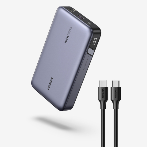 Baterie Externa cu Display Digital, 20000mAh, USB, Type-C, 100W, 5V/3A - Ugreen PB720 (25188) - Black [2]