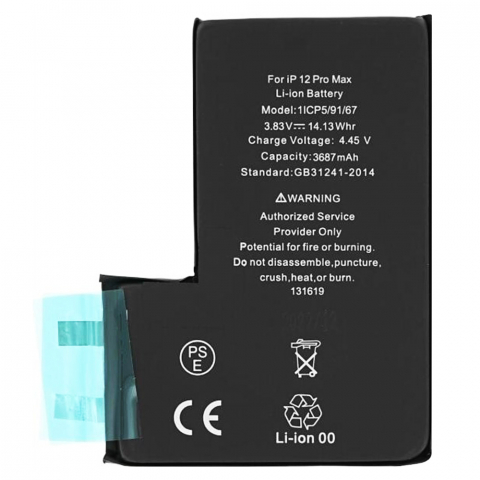Baterie pentru iPhone 12 Pro Max, 3687mAh, fara prindere - OEM - Black [1]