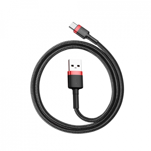 Cablu Date si Incarcare USB-A - USB-C Baseus Cafule, 18W, 0.5m, Rosu [4]