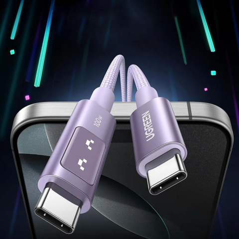 Cablu de Date USB-C la USB-C, 5A, 100W, 2m - Ugreen L509 (35512) - Space Gray [2]