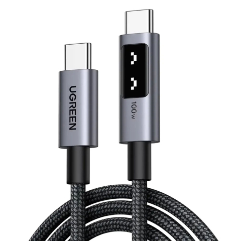 Cabluri - Cablu de Date USB-C la USB-C, 5A, 100W, 2m - Ugreen L509 (35512) - Space Gray