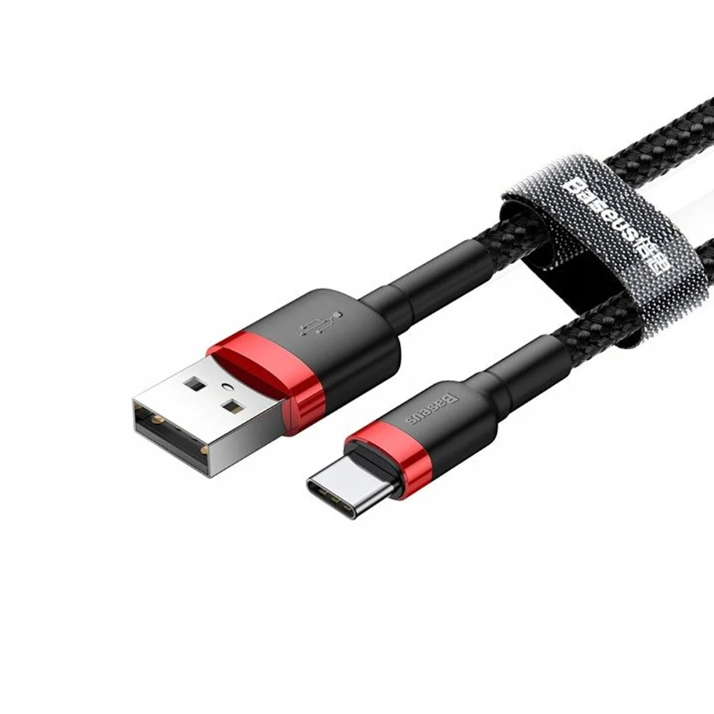 Cablu USB la Type-C, Fast Charge, 3A, 480Mbps, 0.5m - Baseus Cafule - Gray / Black [1]