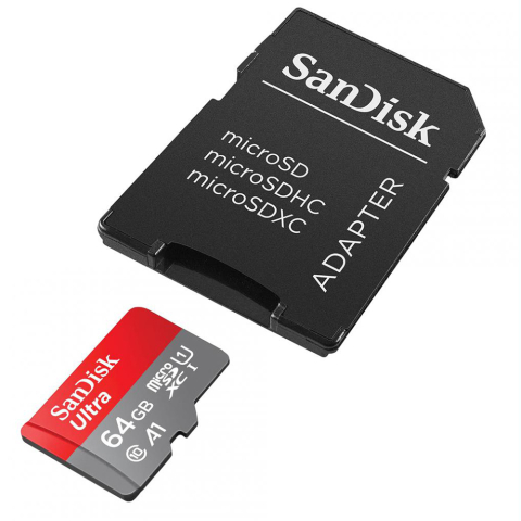 Card de Memorie, 64GB, MicroSDXC - SanDisk (SDSQUAB-064G-GN6MA) - Red / Grey [1]