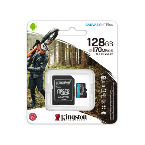 Card de Memorie cu Adaptor, 128GB - Kingston Canvas Go Plus (SDCG3/128GB) - Black [1]