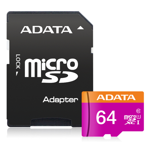 PC, Periferice & Componente - Card de Memorie MicroSDXC 64GB - Adata (AUSDX64GUICL10-RA1) - Black