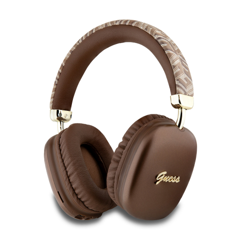 Audio - Casti Bluetooth Over-ear Headset, 400mAh - Guess GCUBE Metallic Script Logo (GUBHK1GCTCSW) - Brown