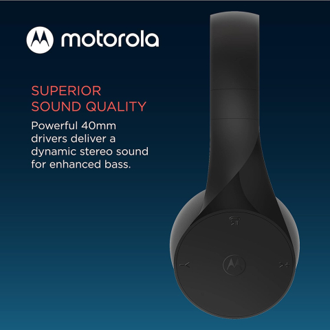 Casti Bluetooth Wireless On-ear, Alexa, Siri, Foldable - Motorola Sound Moto (XT500) - Black [4]