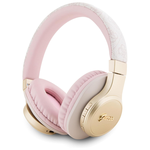 Audio - Casti Over-ear, Micro USB, Bluetooth 5.3, 300mAh, IPX4, 40mm - Guess 4G Script (GUBH604GEMP) - Pink