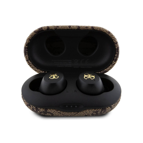 Casti True Wireless cu Statie de Andocare, ENC, Bluetooth 5.3, IPX5, 300mAhm - Guess (GUTWSP4EGW) - Brown [1]