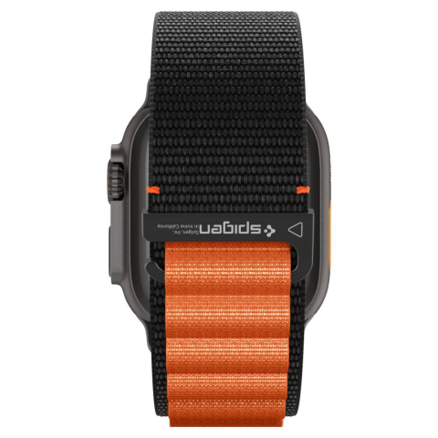 Curea pentru Apple Watch 6 / 7 / 8 / 9 / 10 / SE / SE 2 / Ultra / Ultra 2 (44/45/46/49mm) - Spigen WBF1 - Black / Orange [7]