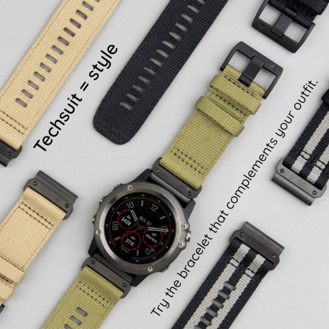 Curea pentru Garmin Fenix 5/5 Plus 6/6 Pro/7/Forerunner 935/945/Approach S60 - Techsuit Watchband QuickFit 22mm (W070) - Orange Blossom [3]