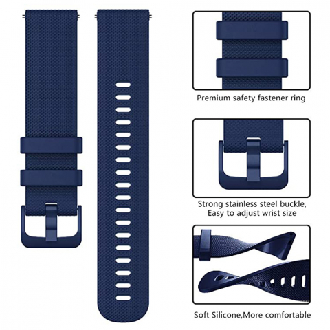 Curea pentru Samsung Galaxy Watch (46mm) / Gear S3, Huawei Watch GT / GT 2 / GT 2e / GT 2 Pro / GT 3 (46 mm) - Techsuit Watchband 22mm - Blue [4]