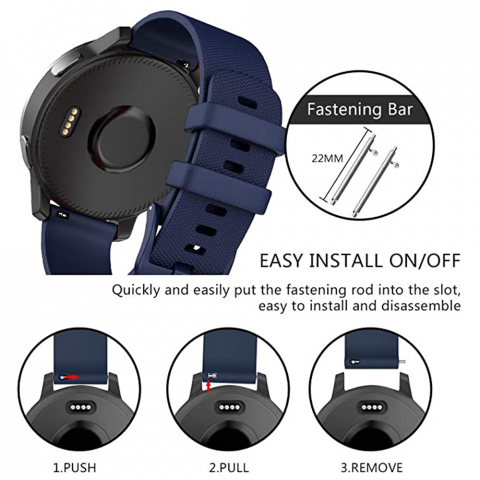 Curea pentru Samsung Galaxy Watch (46mm) / Gear S3, Huawei Watch GT / GT 2 / GT 2e / GT 2 Pro / GT 3 (46 mm) - Techsuit Watchband 22mm - Blue [5]