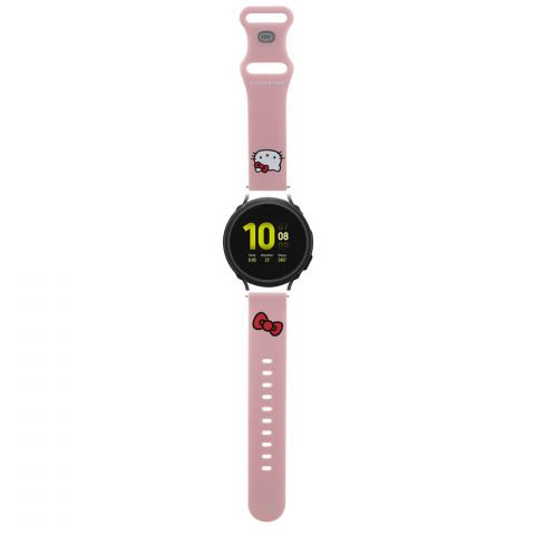 Accesorii SmartWatch - Curea pentru Samsung Watch 4/5, Huawei Watch GT 3 (42mm)/GT 3 Pro (43mm) - Hello Kitty Strap Silicone Kitty Head - Pink