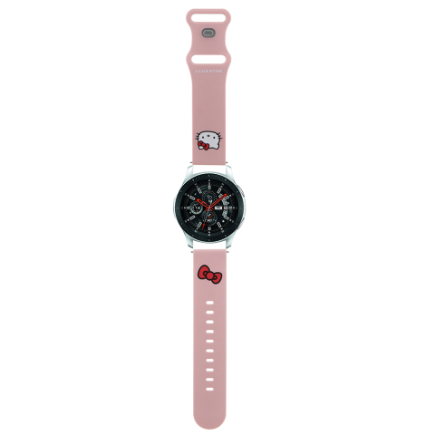 Accesorii SmartWatch - Curea pentru Samsung Watch (46mm)/Watch 3, Huawei Watch GT 2/GT 3 (46mm) - Hello Kitty Strap Silicone Kitty Head (HKUWLSCHBLP) - Pink