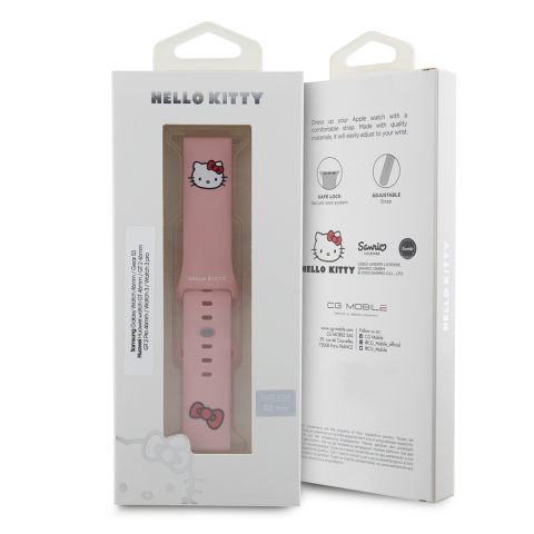 Curea pentru Samsung Watch (46mm)/Watch 3, Huawei Watch GT 2/GT 3 (46mm) - Hello Kitty Strap Silicone Kitty Head (HKUWLSCHBLP) - Pink [3]