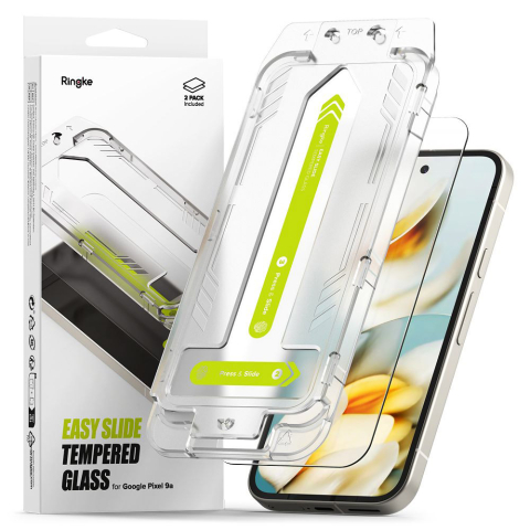 Folii telefoane - Folie pentru Google Pixel 9a (set 2) - Ringke Easy Slide Tempered Glass - Clear