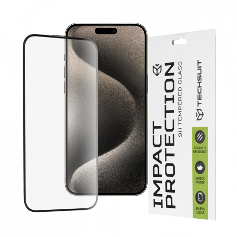 Folii telefoane - Folie pentru iPhone 15 Pro Max - Techsuit 111D Full Cover / Full Glue Glass
