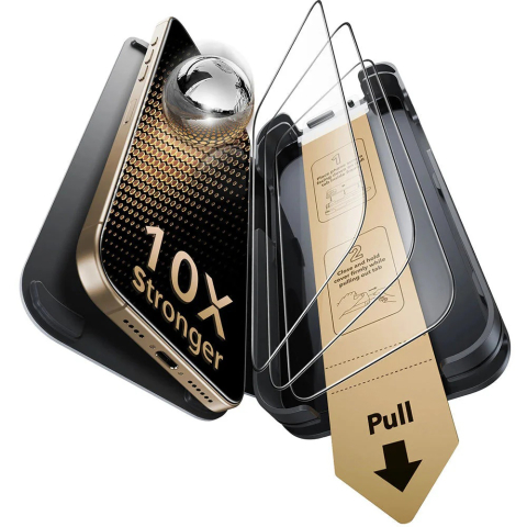 Huse & Folii Telefoane - Folie pentru iPhone 17 Pro Max (set 3) - ESR Corning Corning Gorilla Glass UltraFit - Clear